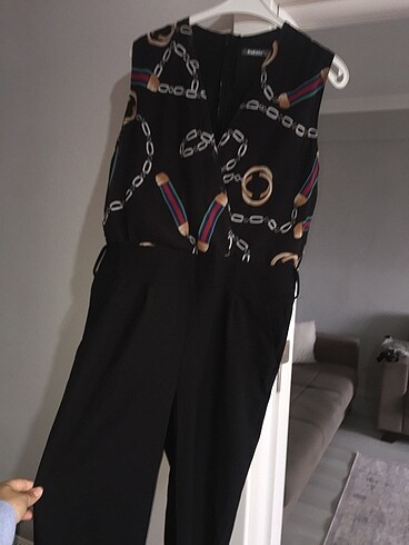 Kumaş pantalon durşlu tulum