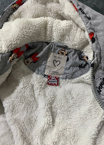 Kız Çocuk Gri Minnie Mouse Kapüşonlu Mont - Görsel 3