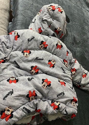 Kız Çocuk Gri Minnie Mouse Kapüşonlu Mont - Görsel 2