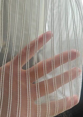 Gold çizgili Modern Beyaz Tül Perde - Görsel 5