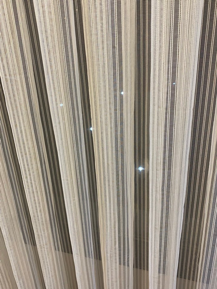 Gold çizgili Modern Beyaz Tül Perde - Görsel 4