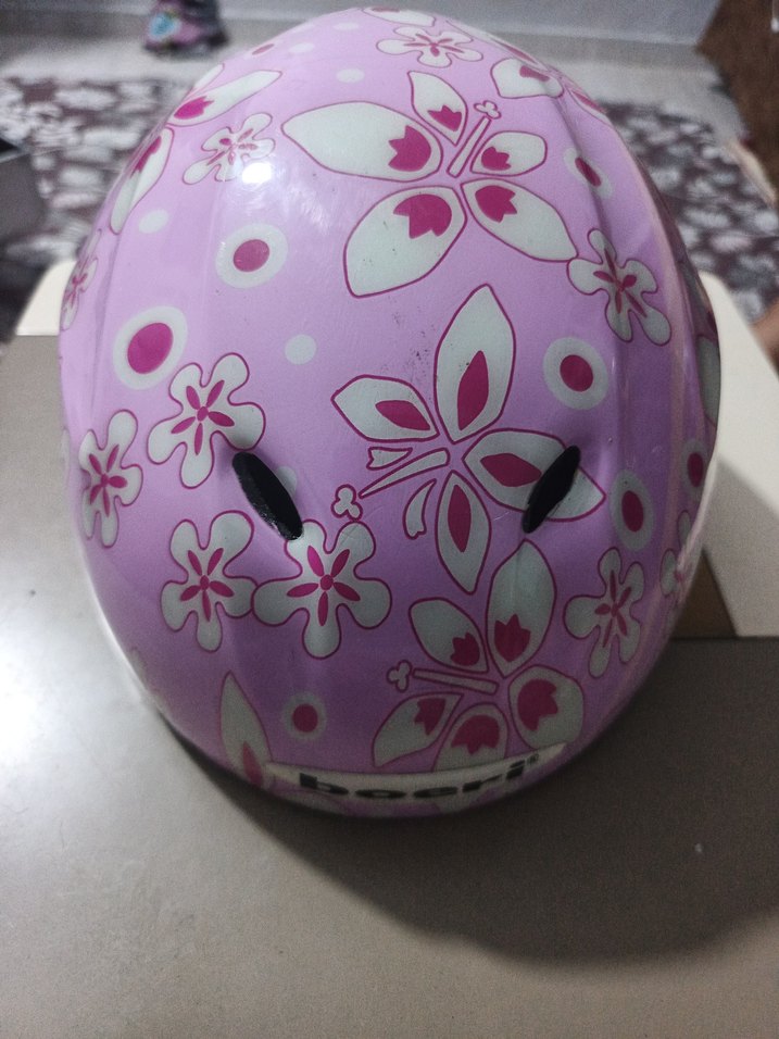 Pembe Çiçek Desenli Motosiklet Kaskı - Görsel 2