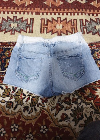 Renkli Bohem Kadın Mini Denim Şort - Görsel 2
