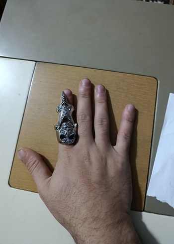 Gri Rock Punk Erkek Yüzük - Görsel 2