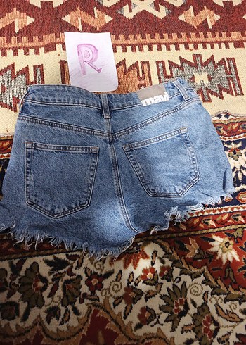 Bohem Tarzı Kemerli Koyu Mavi Mini Kot Şort - Görsel 3