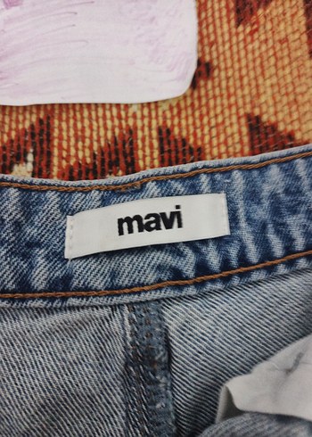 Bohem Tarzı Kemerli Koyu Mavi Mini Kot Şort - Görsel 2