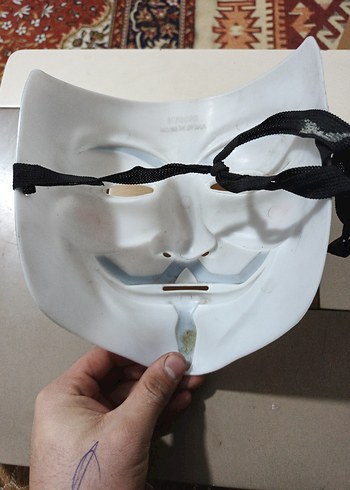 Beyaz Guy Fawkes Maskesi - Görsel 2