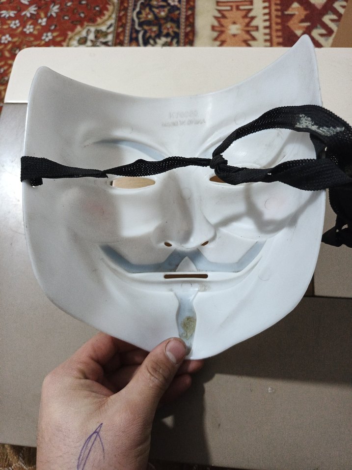 Beyaz Guy Fawkes Maskesi - Görsel 2