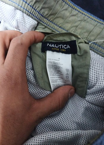 Erkek Gri Mavi Bağcıklı Kısa short - Görsel 4