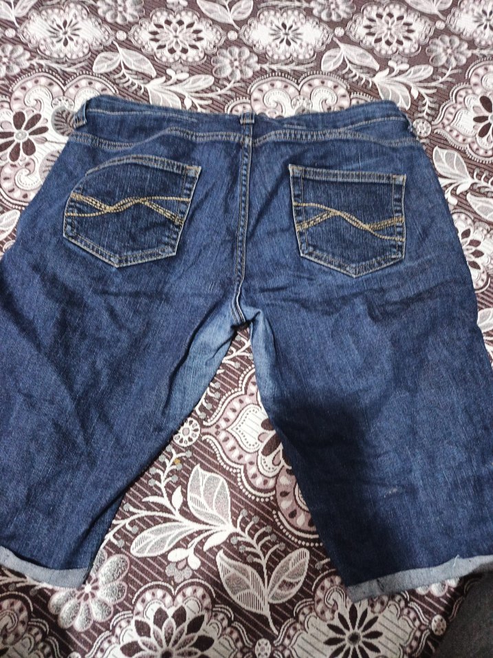 Kadın Koyu Mavi Bel Detaylı Kısa Denim Şort - Görsel 3