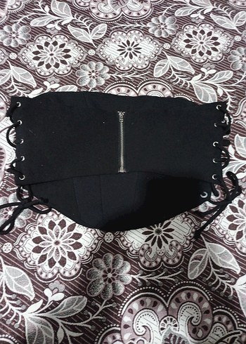 Dantel Detaylı Siyah Straplez Bustiyer - Görsel 2