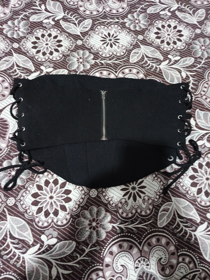 Dantel Detaylı Siyah Straplez Bustiyer - Görsel 2