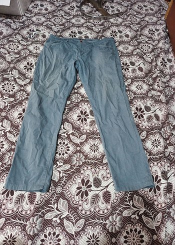 Düğmeli Mavi erkek Denim Pantolon - Görsel 2
