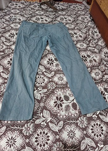 Düğmeli Mavi erkek Denim Pantolon - Görsel 4