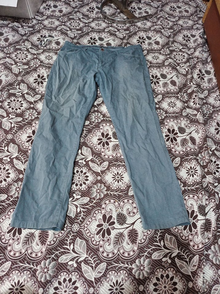 Düğmeli Mavi erkek Denim Pantolon - Görsel 2