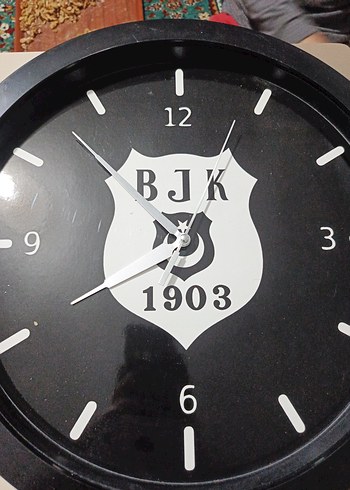 BJK Logolu Siyah Duvar Saati 1903 - Görsel 2