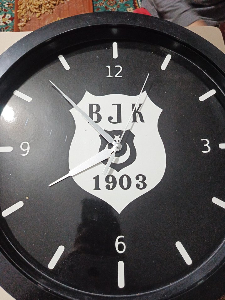 BJK Logolu Siyah Duvar Saati 1903 - Görsel 2