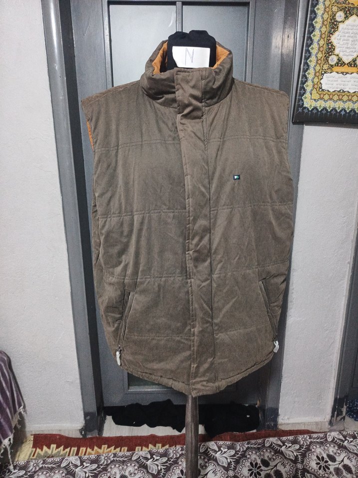 Kahverengi Yumuşak Dokulu Fermuarlı Erkek Yelek - Görsel 5