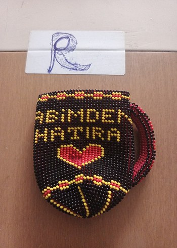 Bordo Boncuklu bardak kılıfı - Görsel 2