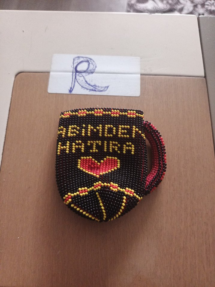 Bordo Boncuklu bardak kılıfı - Görsel 3