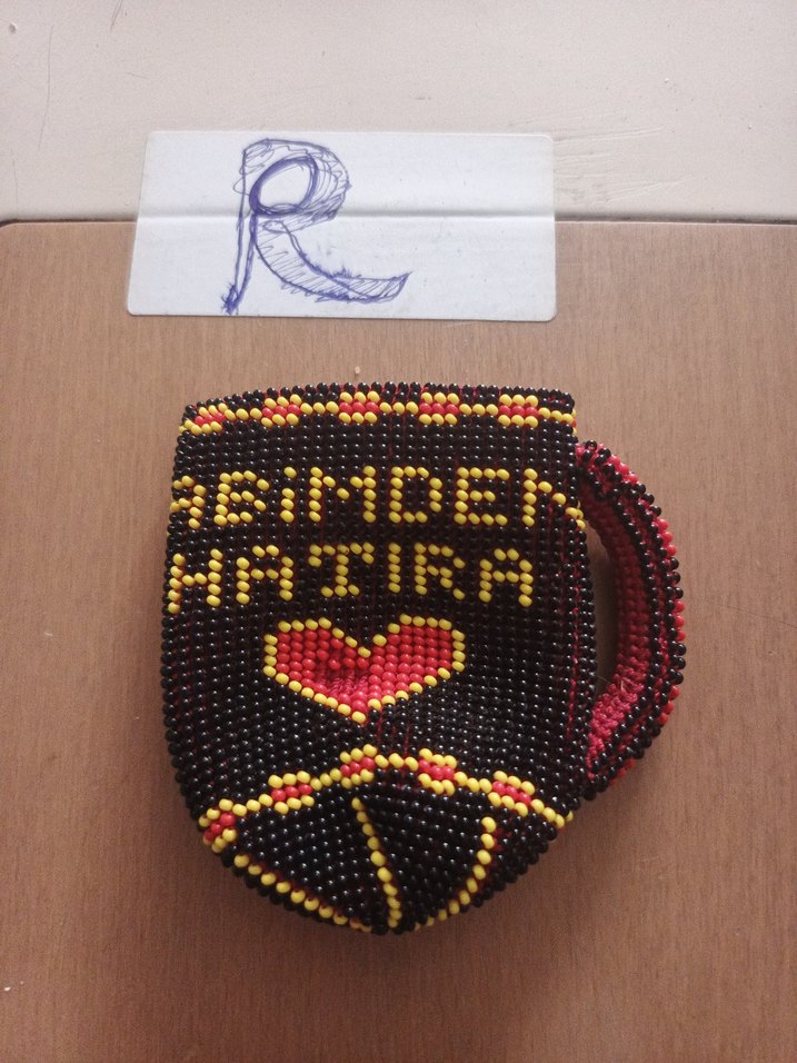 Bordo Boncuklu bardak kılıfı - Görsel 2