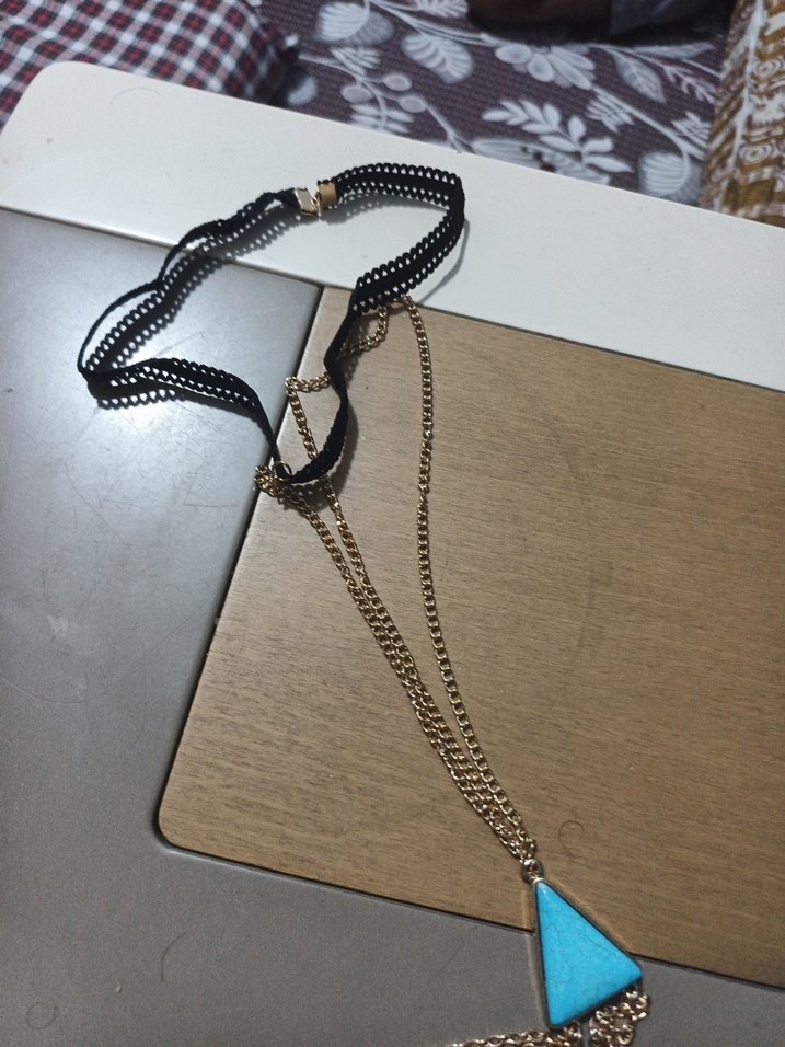 Turkuaz Taşlı Zincir Detaylı Kadın El Zinciri - Görsel 2