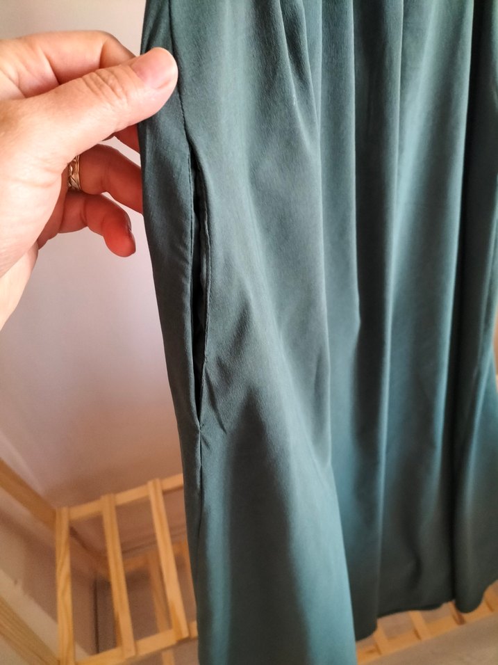 Kadın Yeşil Uzun Salaş Etek - Görsel 3