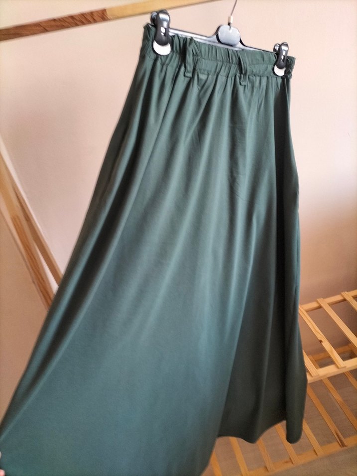 Kadın Yeşil Uzun Salaş Etek - Görsel 4