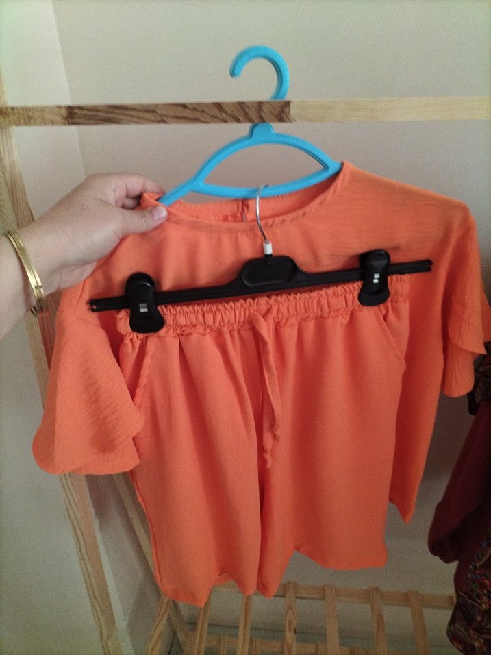 9,10 kız çocuk tişört şort takim - Görsel 2