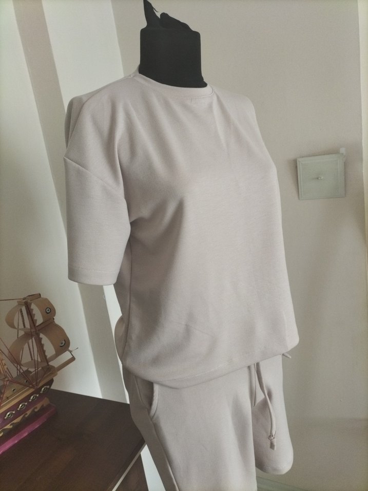 Bej Kadın Mini Eşofman Takımı - Görsel 2