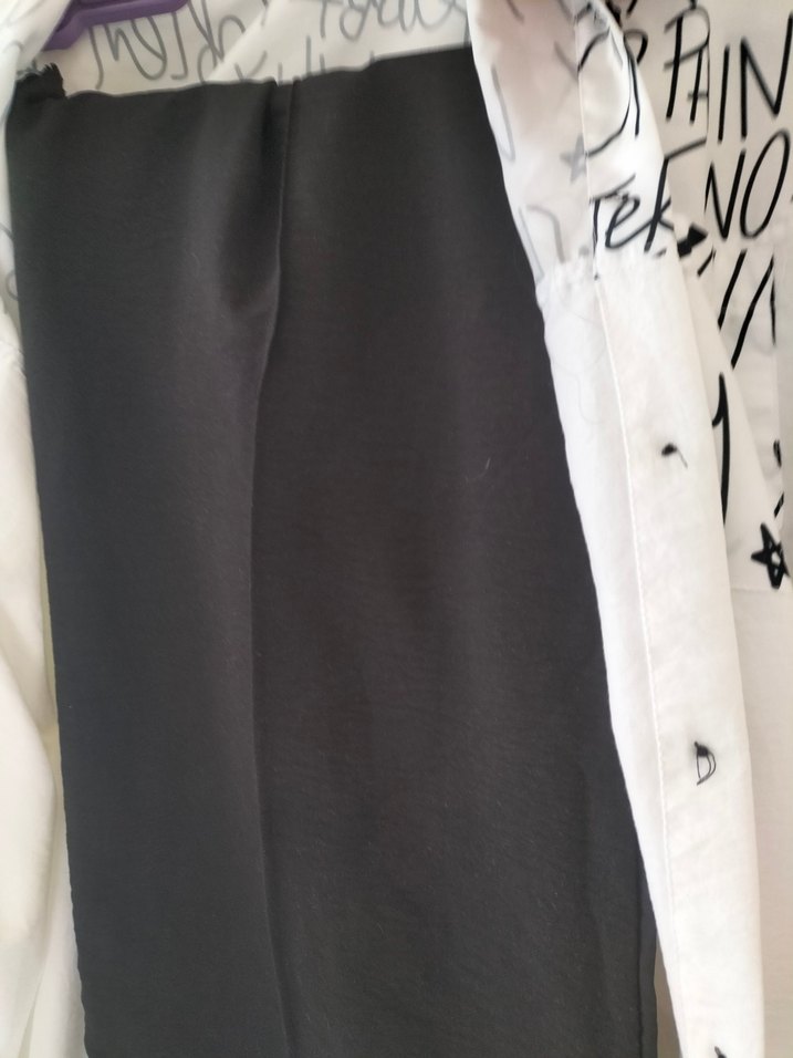 Gri Baskılı Kadın Keten Gömlek - Görsel 3