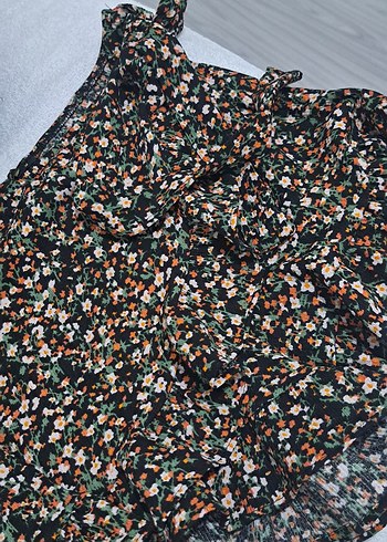 Çiçek Desenli Volanlı Mini şort Etek - Görsel 2