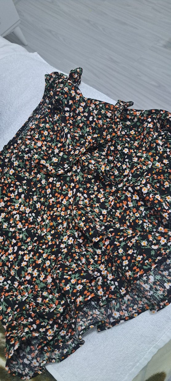 Çiçek Desenli Volanlı Mini şort Etek - Görsel 2