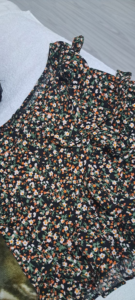 Çiçek Desenli Volanlı Mini şort Etek - Görsel 3