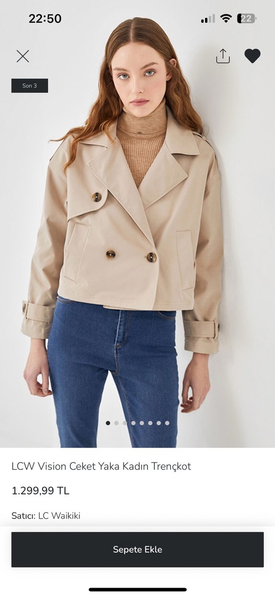 LCW Vision Bej Kadın Trençkot - Görsel 3