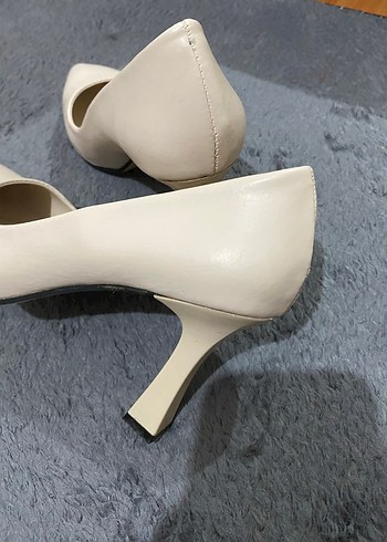 Ten rengi Modern Klasik Stiletto Kadın Ayakkabı - Görsel 2