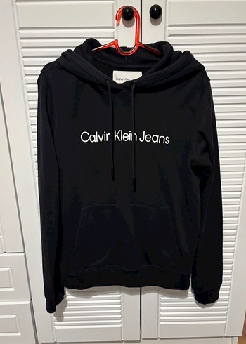 Calvin Klein Jeans Siyah Kapusonlu Sweatshirt