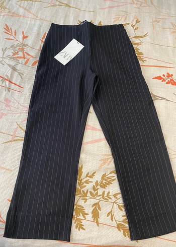 36 Beden Zara Kadın Çizgili Kumaş Pantolon