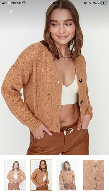 Trendyol & Milla Camel hırka