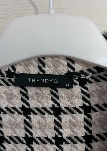 Trendyol & Milla Düğmeli Gri Kareli Kadın Gömlek
