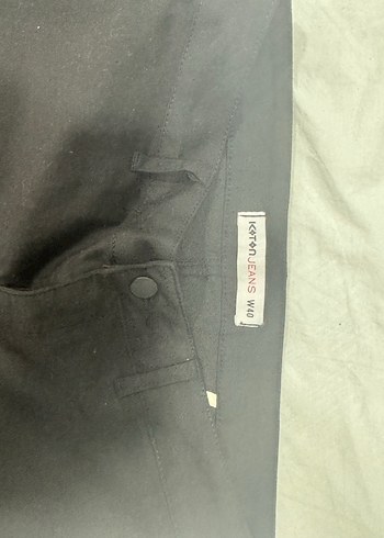 Siyah Kadın Denim Midi Pantolon - Görsel 2