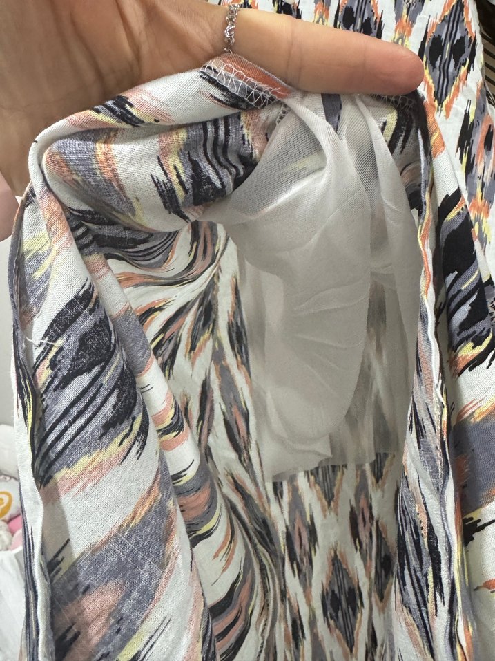 V Yaka Düğmeli Mini Bohem Elbise - Görsel 3