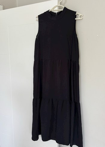 Siyah Kolsuz Uzun Elbise - Görsel 5