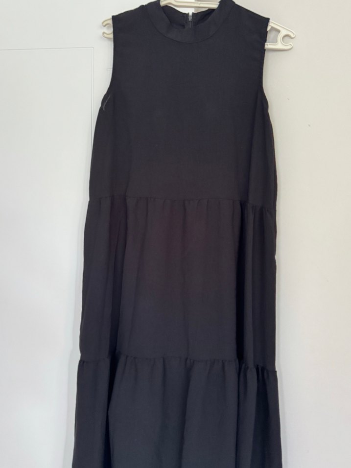 Siyah Kolsuz Uzun Elbise - Görsel 3