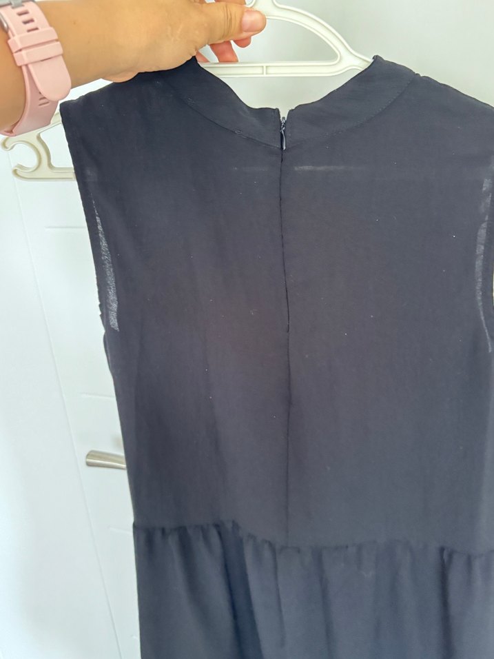 Siyah Kolsuz Uzun Elbise - Görsel 2