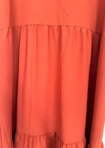 Kolsuz Midi Kırmızı Elbise - Görsel 3