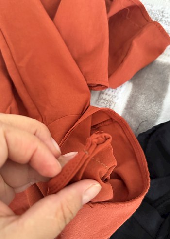 Kolsuz Midi Kırmızı Elbise - Görsel 9