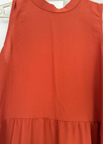 Kolsuz Midi Kırmızı Elbise - Görsel 4