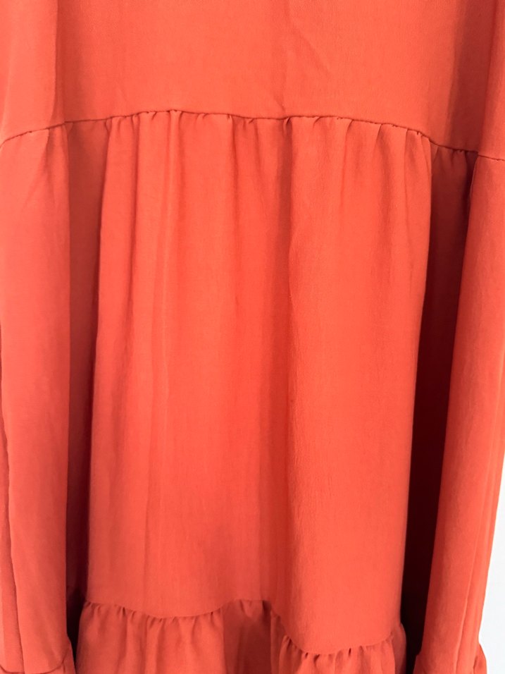 Kolsuz Midi Kırmızı Elbise - Görsel 3