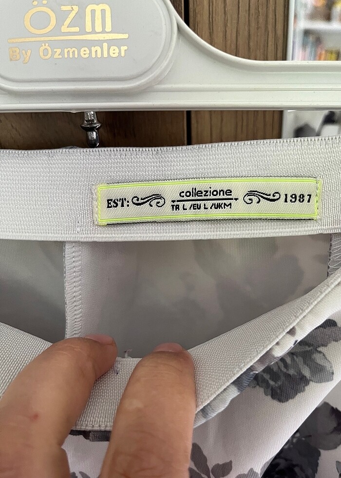 Renkli beli lastikli mini etek - Görsel 3